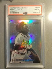 1997 bowman's best preview refractor Kenny Lofton psa 8 