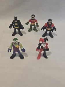 Imaginext DC Comics 5 Figure Lot Batman Joker Harley Quinn Red Robin - Picture 1 of 5