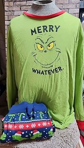 Men's Grinch MERRY WHATEVER Christmas Pajama Set SIZE 3X (54-56) 5618 - Picture 1 of 8