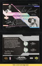 2007-08 Upper Deck UD Black Dual /25 Tom Heinsohn Bill Russell #DAU-RH Auto HOF