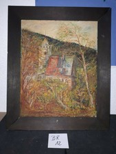 Ölgemälde -Spachteltechnik  Schloss Scharfenstein 1990  (BR12)