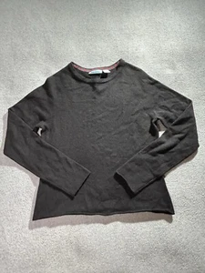 Gene Meyer Sweater Womens Petite Large Cashmere 100% Black Crew Neck Pullover - Picture 1 of 7