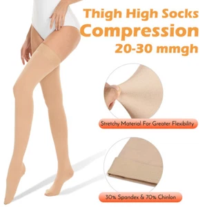 Calze donna alta compressione coscia 20-30 mmHg calze classiche ultra trasparenti - Foto 1 di 16