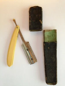 Antique Durham Duplex Straight Safety Razor Guard Bakelite Celluloid Handle - Picture 1 of 7