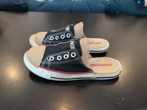 Vtg Converse All Star Black/Red Cutaway Open Toe Sandal Slides M Sz 4 / W Sz 6 - Foto 1 di 5