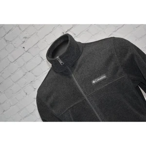 Columbia Fleece Jacket Mens Size Medium Camping Hiking Gray Polyester Full Zip  - Picture 1 of 5