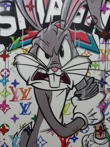 DEATH NYC "GERAHMT" Lithografie ltd.Edit. of 100 "Bugs Bunny" 3D Siegel COA - Picture 1 of 14