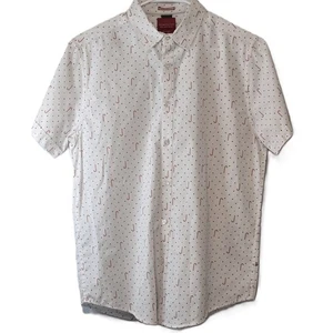 Denim & Flower Ricky Singh Happy Holidays Candy Cane Button Down Shirt Medium - Picture 1 of 4