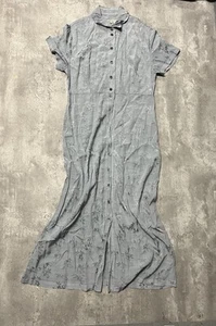 Raquel Allegra Floral Blue Viscose Rayon Button Front Dress Cottage Core Fairy - Picture 1 of 6