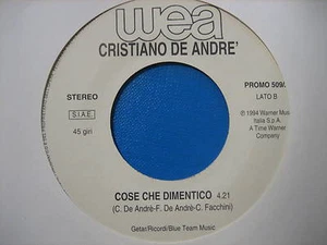 CRISTIANO DE ANDRE "Cose che dimentico" RON "Sono uguale a te" - RARO 45PR0M0 JB - Foto 1 di 1