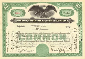 Certificado de acciones de The May Department Stores Company ahora Macy's - Imagen 1 de 1