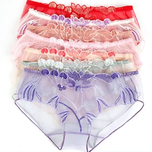 Womens Sexy Underwear See Through Lingerie Mesh Briefs Lace Panties Knickers Hot - Picture 1 of 18