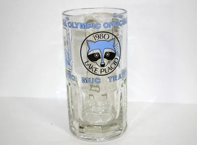 1980 Lake Placid Official Olympic Training Mug Huge 36 oz 8" Glass Beer Stein - Image 1 of 4