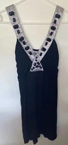 Vintage A-Live Ladies Black Free Flowing Top Size 12 Silver shoulder straps - Bild 1 von 8