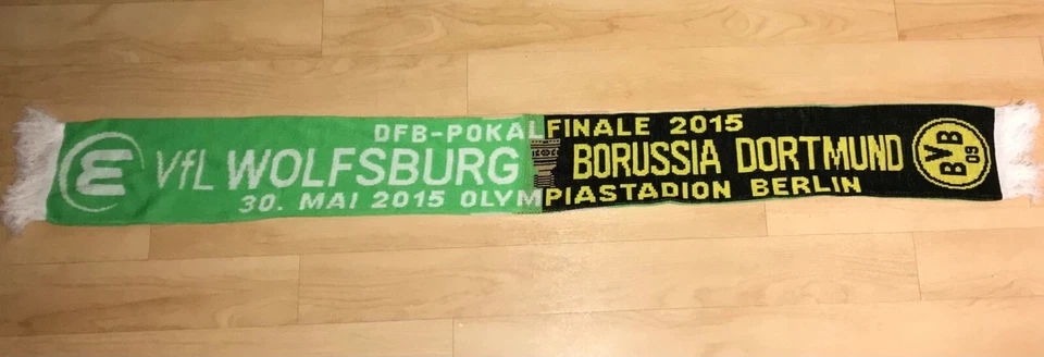 DFB Pokal Finale 2015 Fanschal Schal BVB Dortmund - VfL Wolfsburg - Bild 1 von 1