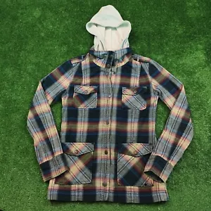 Vintage Volcom Hoodie Adult XS Henley Button-Down Plaid Multicolor Buckle 90s * - Picture 1 of 12