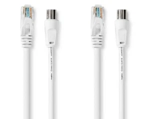 Digital TV Anschluss Kit RJ45 Cat6 & Koaxial Stecker auf Buchse Buchse 1,5 m Kabel - Bild 1 von 5