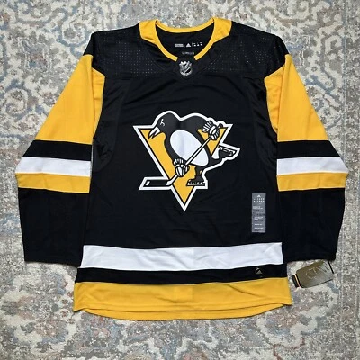 Подлинная домашняя футболка Adidas NHL Pittsburgh Penguins черная мужская размер 46 маленькая - Изображение 1 из 4