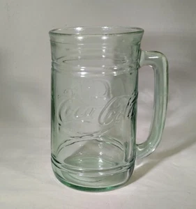 Coca Cola Glas Becher 5,5" groß grün getönt  - Bild 1 von 10