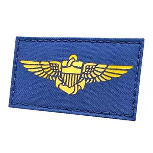 Naval Pilot Wings US Navy 2x3 5 yellow reflective Top Gun morale tactical patch - Bild 1 von 2