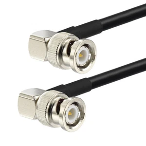 2-pack BNC Male Right Angle to BNC Male Right Angle RG58 Coax Coaxial Cable 45cm - Picture 1 of 3