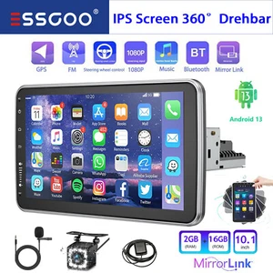 10.1" Autoradio Android 13 GPS KAM 1 DIN WIFI BT 360° Grad Drehbarer Bildschirm - Bild 1 von 14
