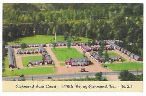 Richmond Auto Court, US 1, Richmond, VA Linen Postcard