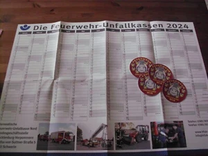großer Jahreskalender / Kalender *Feuerwehr* 2024, incl. 4 Feuerwehr-Sticker - Bild 1 von 3