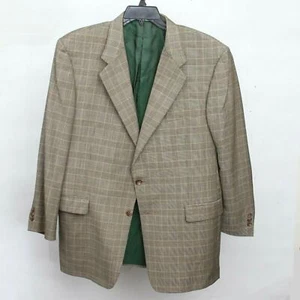 Abrigo deportivo Hickey Freeman Dilliards marrón lana a cuadros ventilación única para hombre 44 R - Imagen 1 de 11