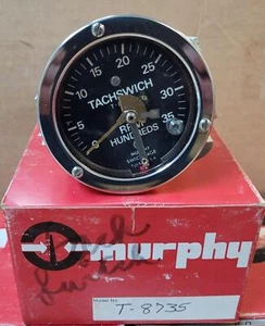 ONE NEW MURPHY T8735 TACHSWITCH 3-7/16" DIAL. ADJUSTABLE SHUTOFF. 0-3500 RPM !F - Picture 1 of 5