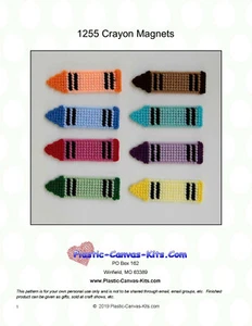 Crayon Magnets- Plastic Canvas Pattern or Kit - Picture 1 of 1