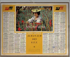 ALMANACH CALENDRIER  PTT  1965 NIçOISE  BE+  cadeau  ANNIVERSAIRE - Imagen 1 de 1