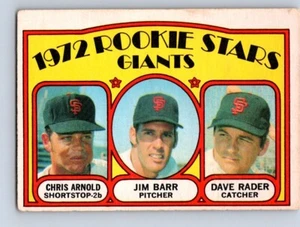 VINTAGE BASEBALL CARD OPC 1972 SAN FRANCISCO GIANTS DAVE RADER ROOKIE CARD NO28 - Picture 1 of 2