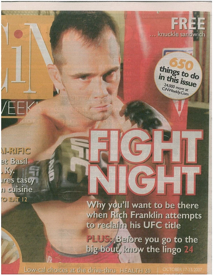 UFC 77 Silva vs Franklin II 17 de octubre de 2007 Cincinatti papel semanal ¡Como nuevo! RARO!! Foto 1 de 1