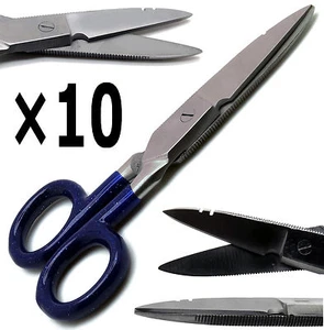 10 Pcs Multi-Purpose Electrician Blue Scissors 5.25" Cutting Stripping Wires - Picture 1 of 7