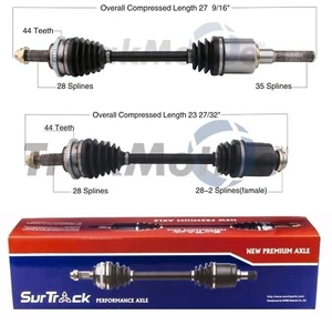 SurTrack Pair Set 2 Front CV Axle Shafts For Ford Fusion Mercury Milan FWD Auto - Picture 1 of 1