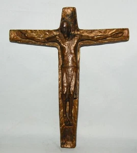 XL Kreuz, Bronze, Korpus, Kruzifix, Jesus, Bronzekreuz, Altarkreuz Relief Kirche - Picture 1 of 3