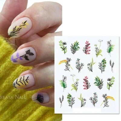 NAIL WATER DECALS EASTER Nail Art Wasser Aufkleber Sticker Transfers Frühling Sommer Blumen Floral (X051)