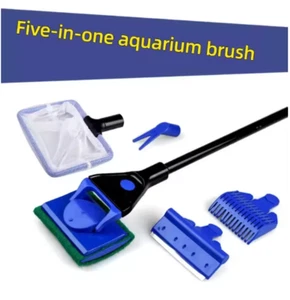 EW Fish Tank Glass Cleaning Brush - 5-in-1 Aquarium Tool, Algae Scraper - Picture 1 of 1