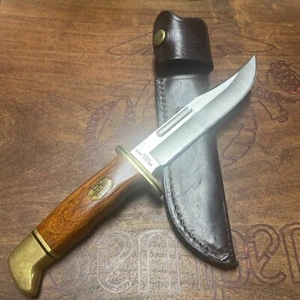 Buck Knives 119 75th Anniversary Cocobolo/Brass Fixed Blade Knife W/Sheath - Picture 1 of 15