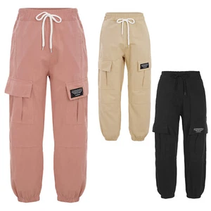 Child Boys Girls Trousers Baggy Streetwear Jogger Pants Jazz Pockets Casual - Picture 1 of 42