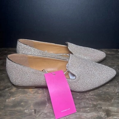 Zapatos planos Rampage punta ahumador-03L dorado brillo brillante sin cordones talla 9 Foto 1 de 4