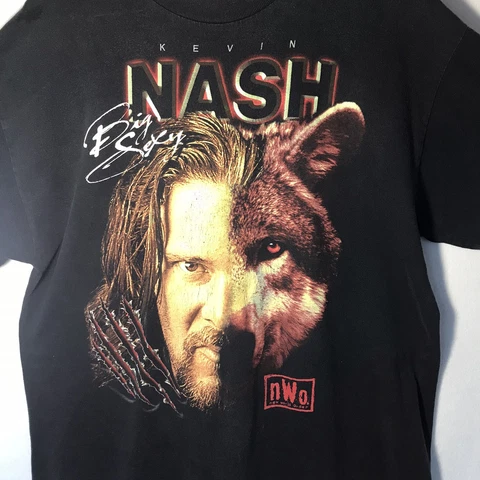 Vintage NWO Kevin Nash Wrestling Black Tee Shirt Size XL Cover