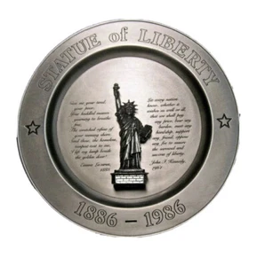 SEBASTIAN MINIATURE PP-015 Statue of Liberty 6" PLATE HUDSON PEWTER 3938 - Picture 1 of 2