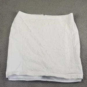 Worthington Sz 20 Lined Sheer Lace White Knee-length A-line Skirt Career - Picture 1 of 10