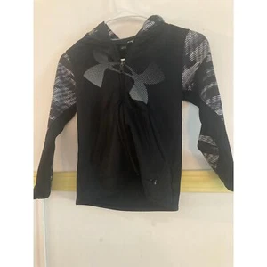 Under Armour Boys Youth Zip-up Hooded Jacket Size 6 Black and Gray - Picture 1 of 4
