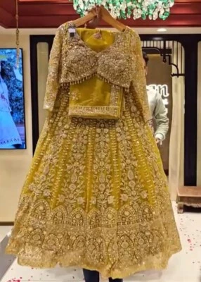 Indian Lengha Pakistani Bollywood Wedding Wear Party Bridal Ethnic Lehenga Choli - Image 1 of 4