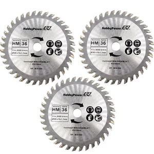 Mini sierra circular de mano 3x hoja de sierra 36 dientes madera 85x10mm para Skil 5330 AA/B30 - Imagen 1 de 2