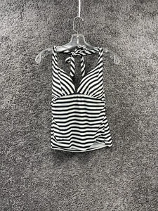 Collections By Catalina Women's White Black Backless Halter Tankini Top S (4-6) - Picture 1 of 9
