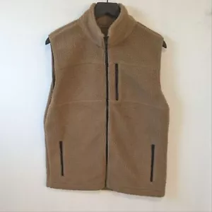 Gap Men's Brown Teddy Sherpa Fleece Vest Size Medium Kola Nut - Picture 1 of 7